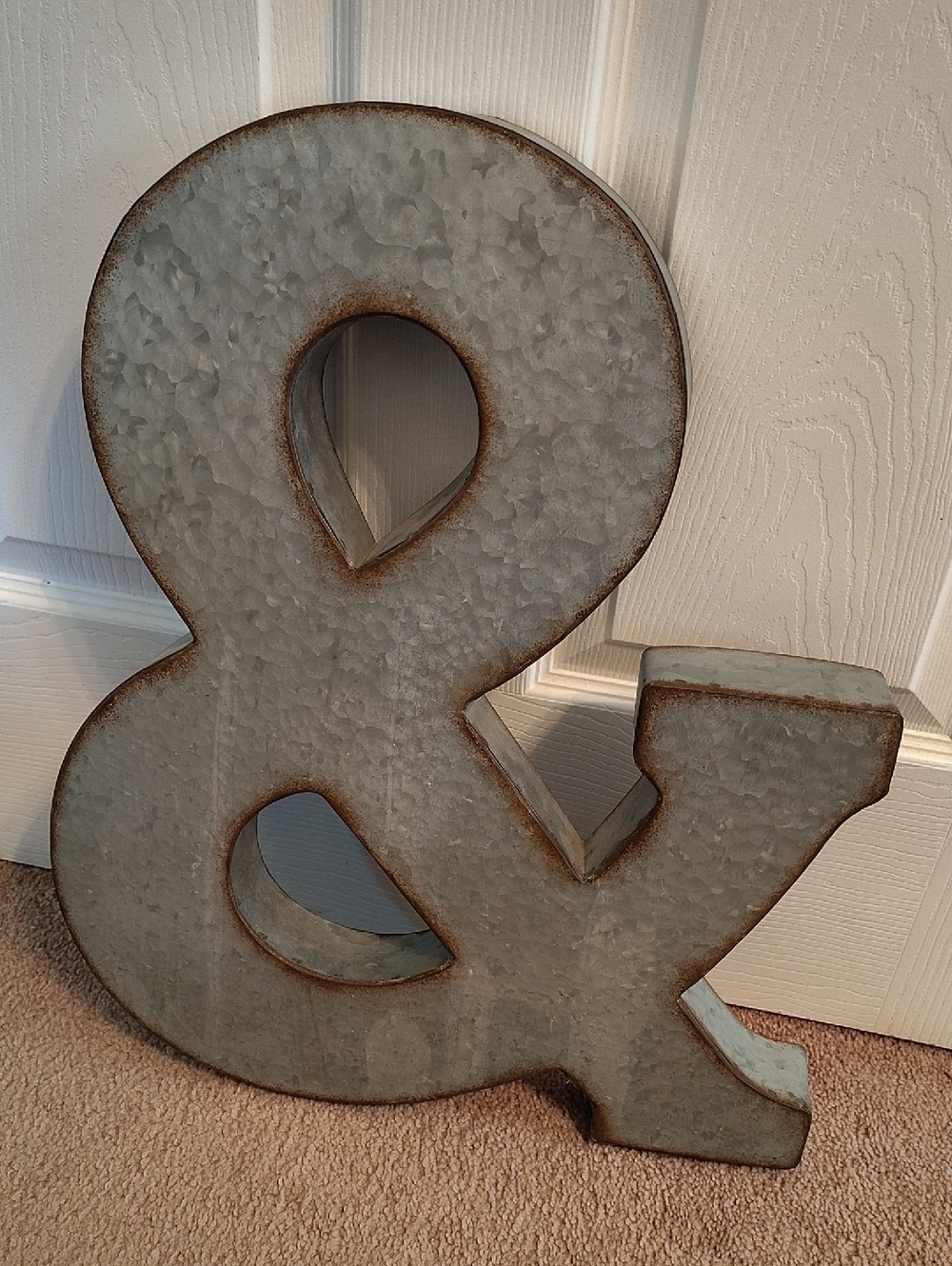 Hobby Lobby Galvanized Metal Ampersand - Gray with Rust Accents